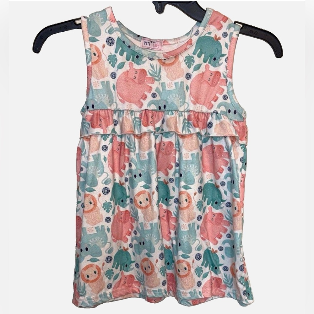 Pete + Lucy Safari Animal Dress 6 6X Elephant Lion Hippo Rhinoceros